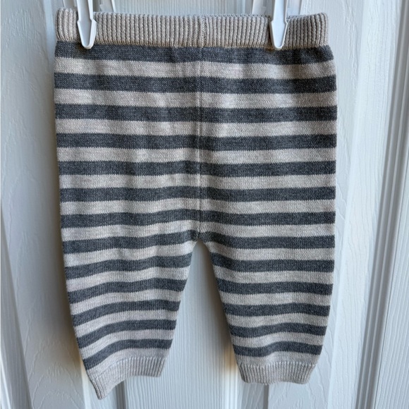 Tan and Gray Stripe Matching Baby Boy Sweater Set - Picture 3 of 7